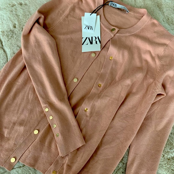 ZARA Dusty Pink Cardigan/ Jacket size Small - Picture 1 of 8